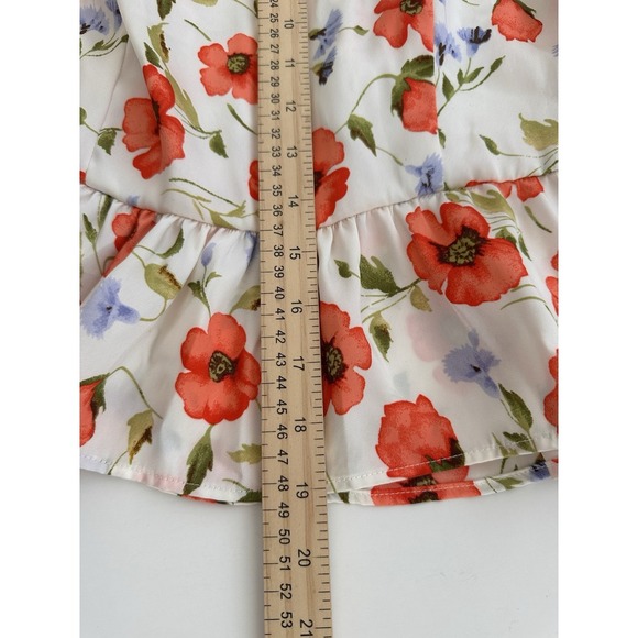 Forever 21 Floral Top Blouse Feminine‎ Romantic Dainty Girly Puff Sleeves Medium - Picture 12 of 12